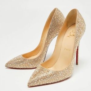 Swavorski Kate Strass Crystal Gold Christian Louboutin